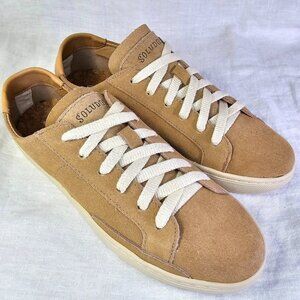 NEAR MINT! Soludos The Ibiza Classic Suede Sneaker 8.5 Camel Beige